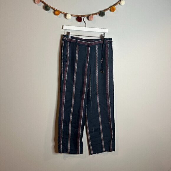 LOFT blue patterned wide leg pants - Picture 1 of 5